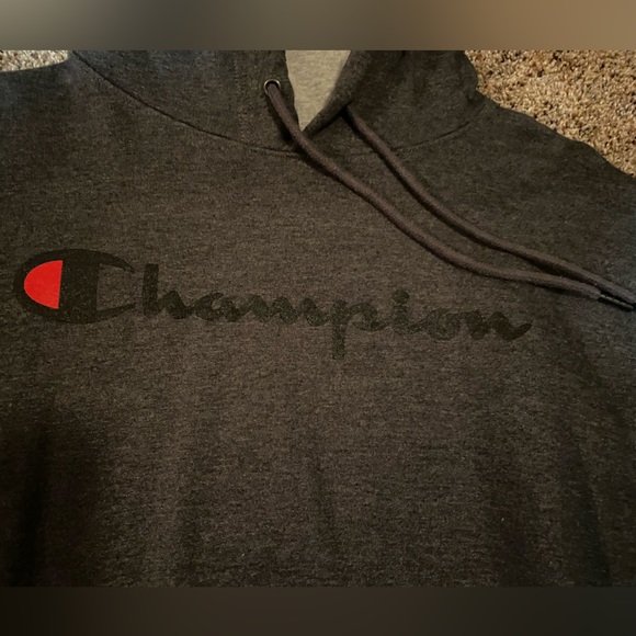 DARK GRAY CHAMPION HOODIE - Picture 3 of 6